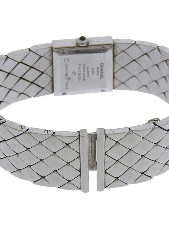 CHANEL Matelasse Watches H0009 blackDial Stainless Steel Quartz Analog dis...